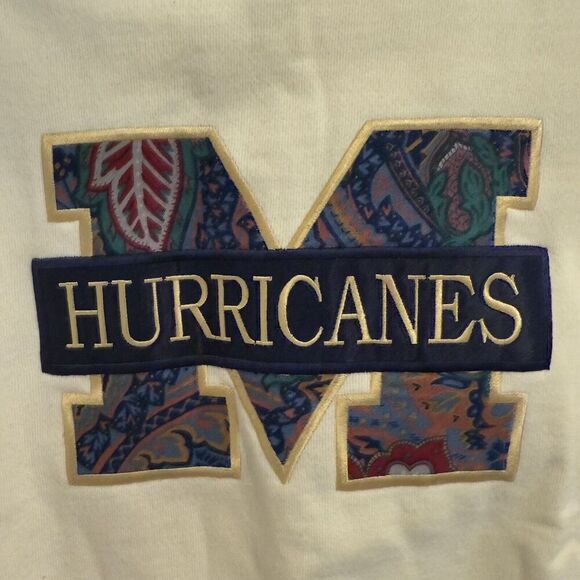 Vtg Miami hurricane Big Print CS‎ Crable Sportswear Hurricane Sweatshirt L - Picture 2 of 5